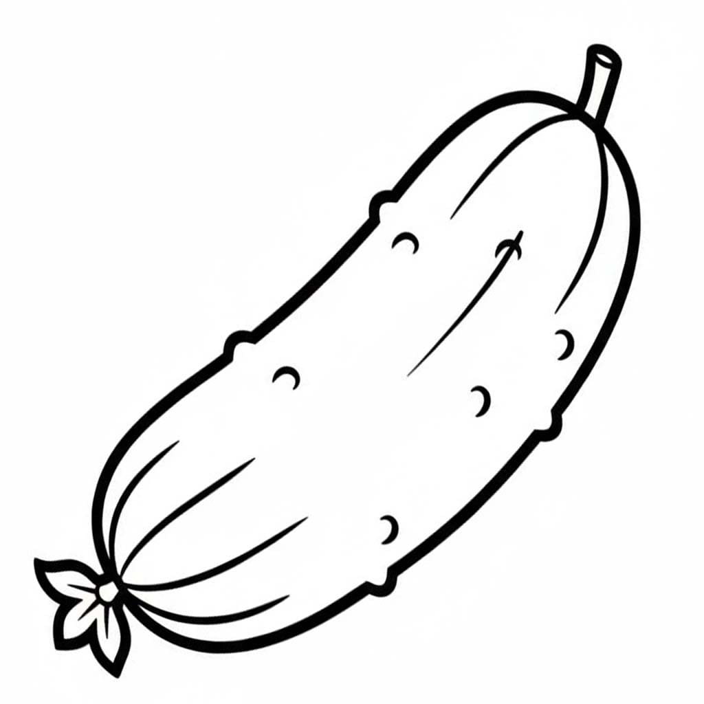 Fise de colorat cu Desenează Castravete imprimabil pentru copii