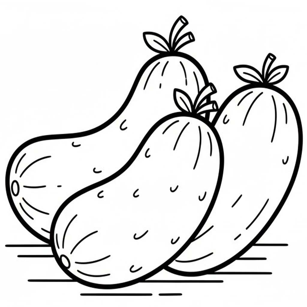 Fise de colorat cu Desenează Castravete imprimabil simplu