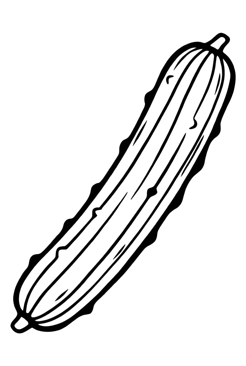 Fise de colorat cu Desenează Castravete simplu la copii