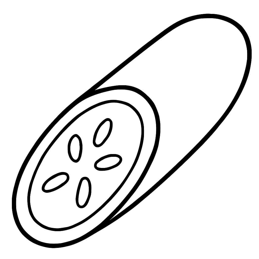 Fise de colorat cu Desenează Castravete uşor