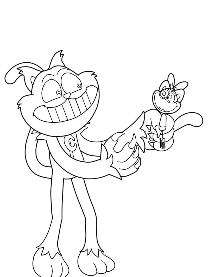 Fise de colorat cu Desenează Catnap gratuit