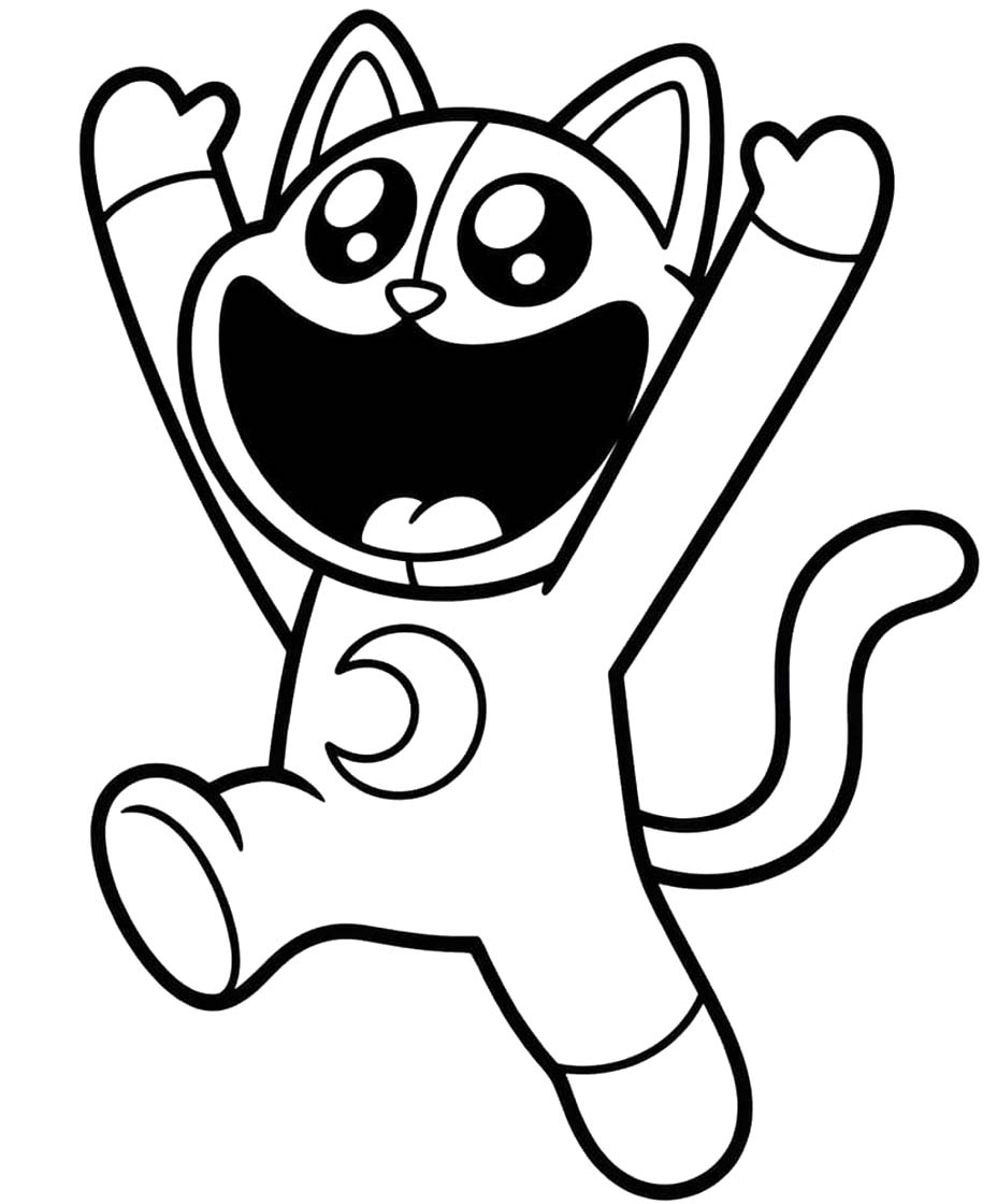 Fise de colorat cu Desenează Catnap imprimabil gratuit