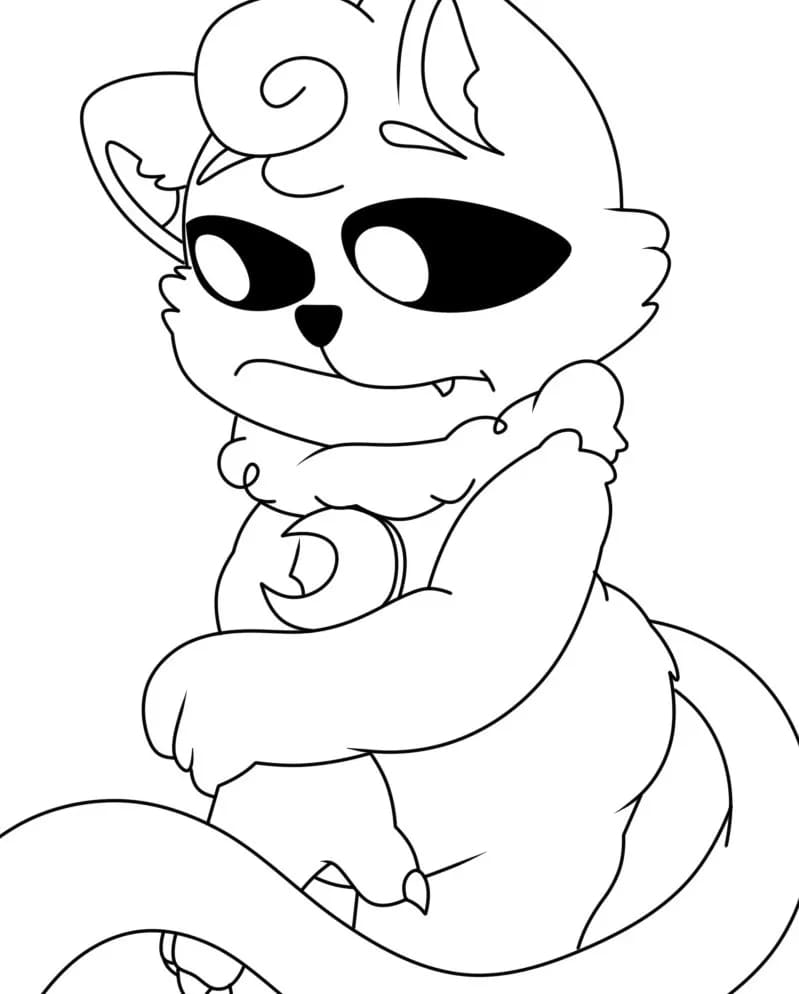 Fise de colorat cu Desenează Catnap simplu