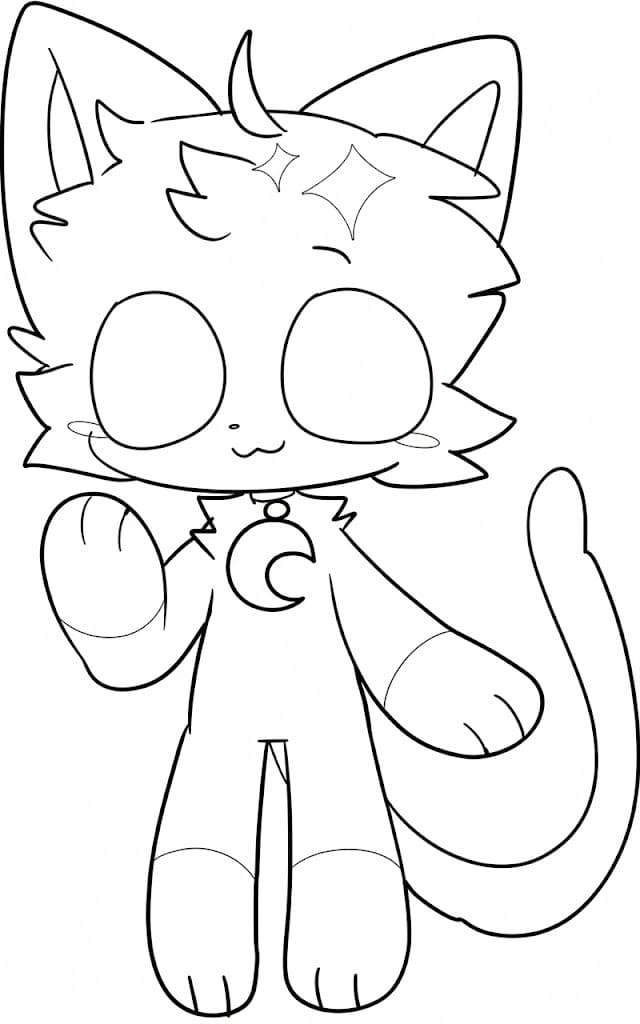 Fise de colorat cu Desenează Catnap uşor la copii