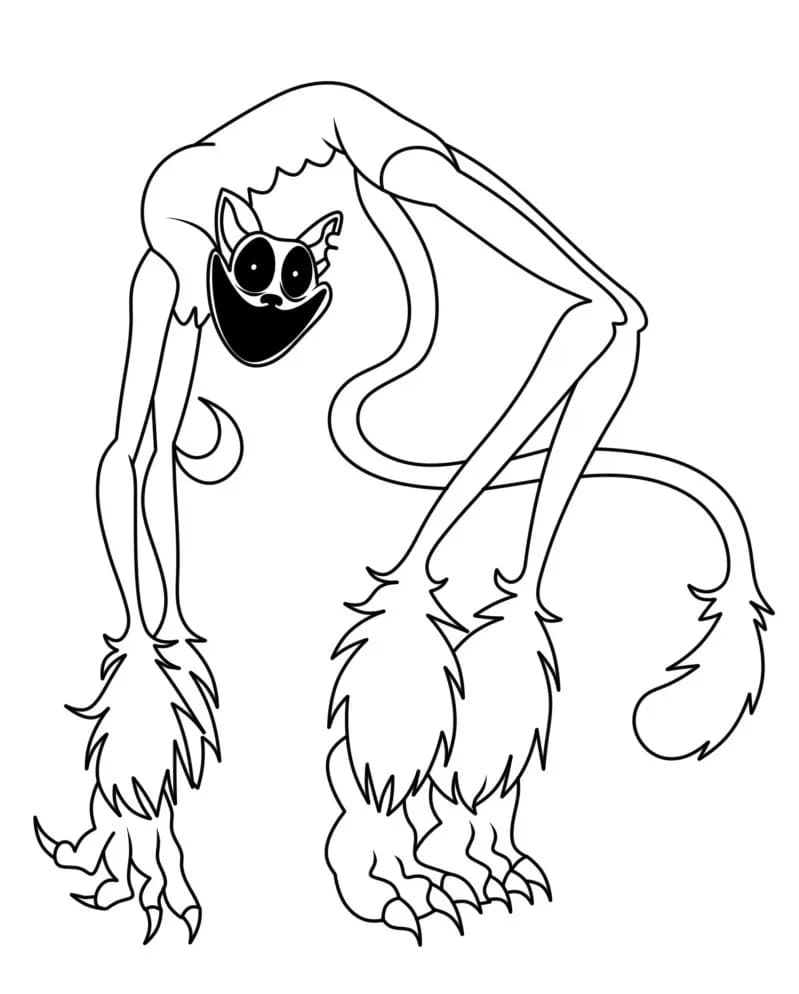 Fise de colorat cu Desenează Catnap uşor