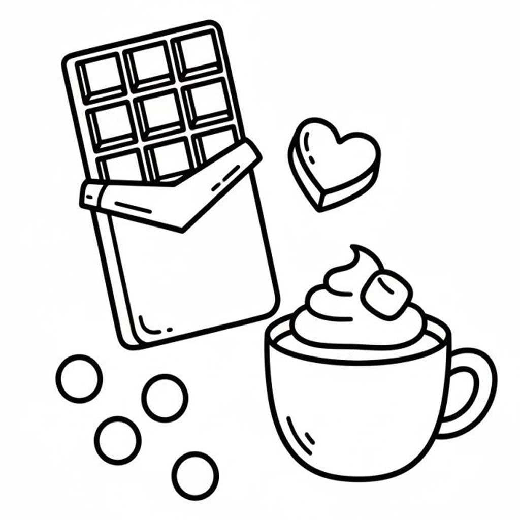 Fise de colorat cu Desenează Ciocolată gratuit pentru copii