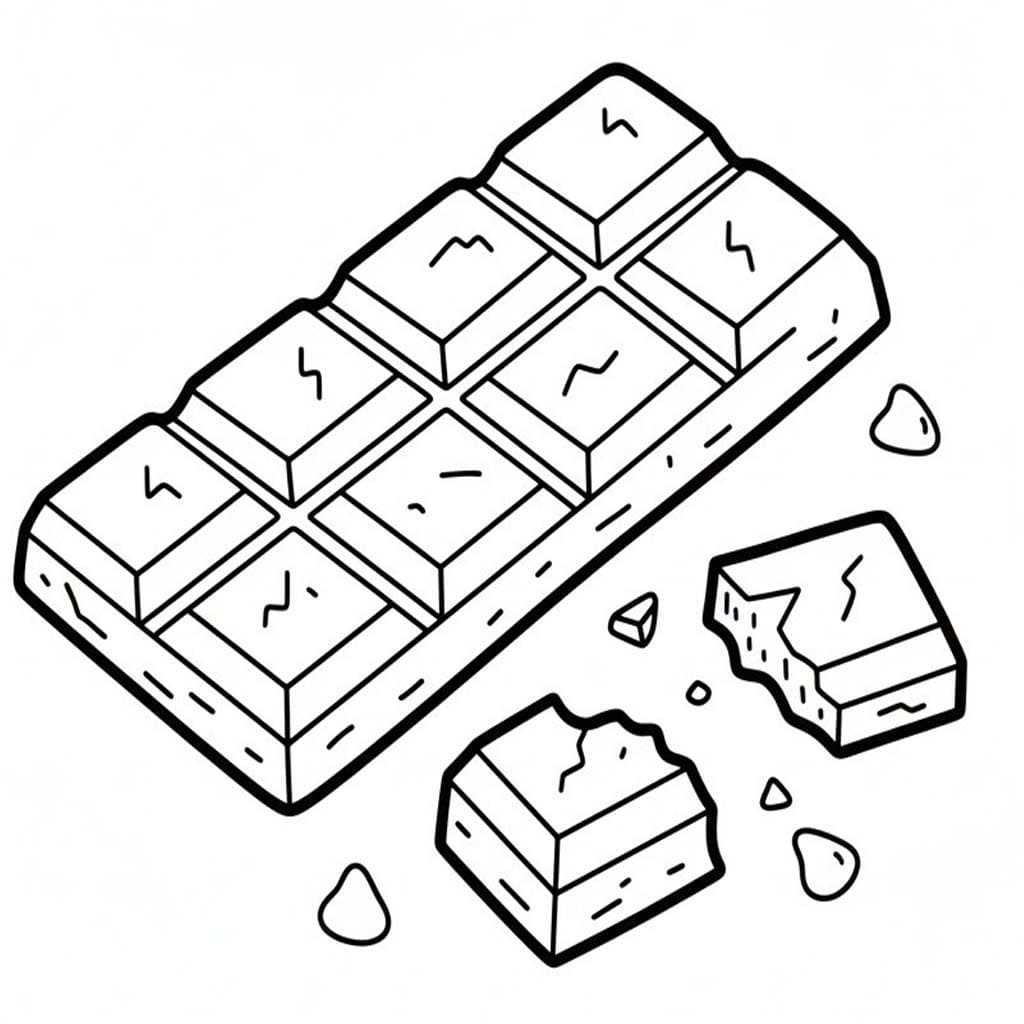 Fise de colorat cu Desenează Ciocolată gratuit simplu