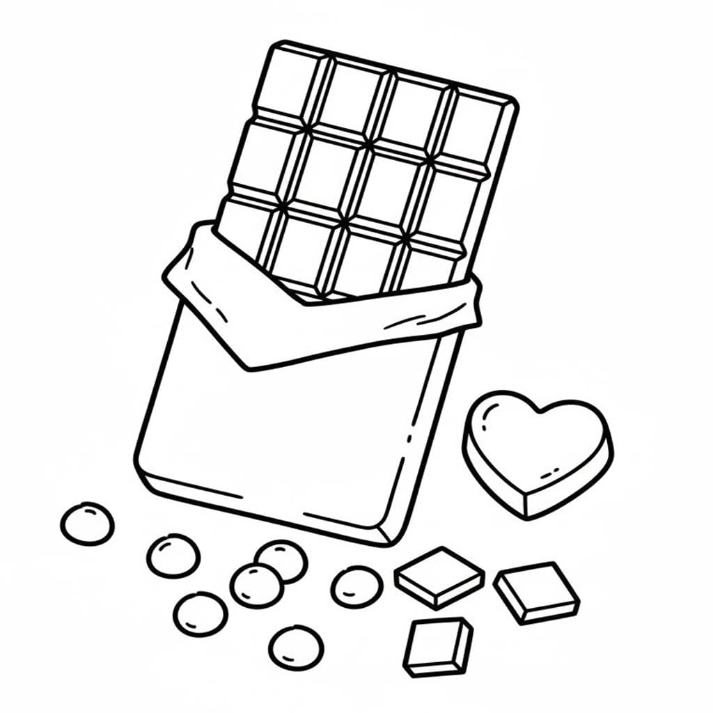 Fise de colorat cu Desenează Ciocolată imprimabil gratuit simplu