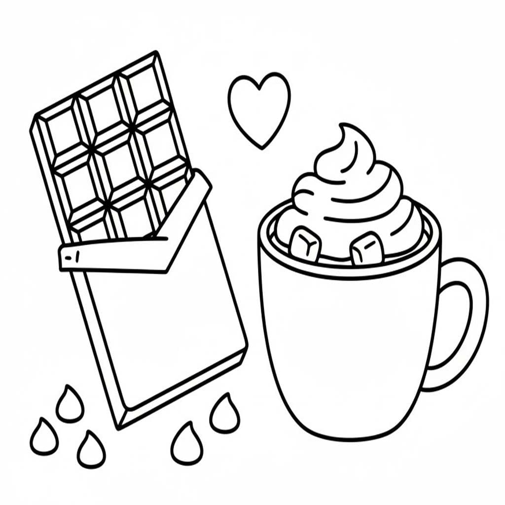 Fise de colorat cu Desenează Ciocolată imprimabil gratuit uşor