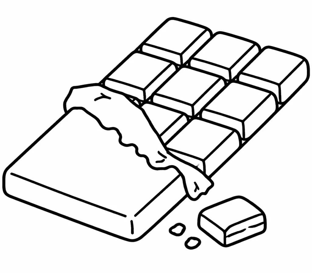 Fise de colorat cu Desenează Ciocolată imprimabil uşor