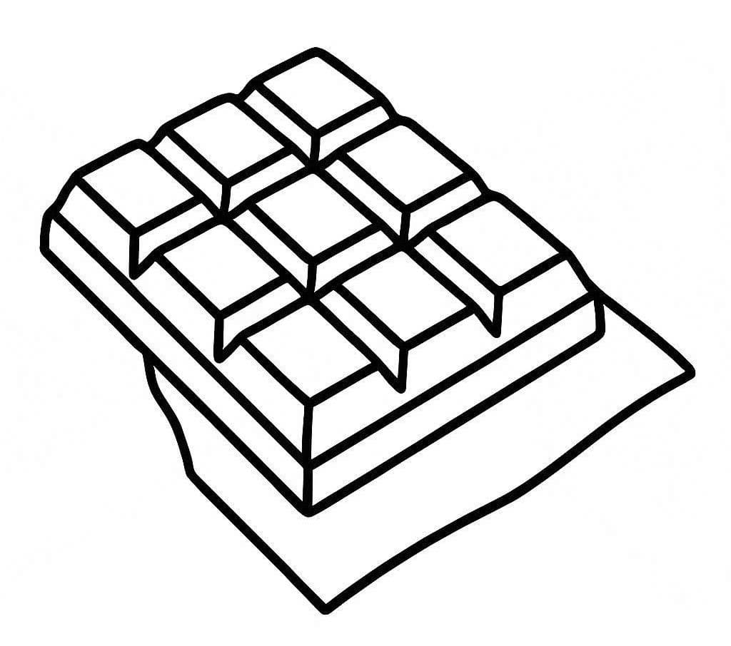 Fise de colorat cu Desenează Ciocolată simplu la copii