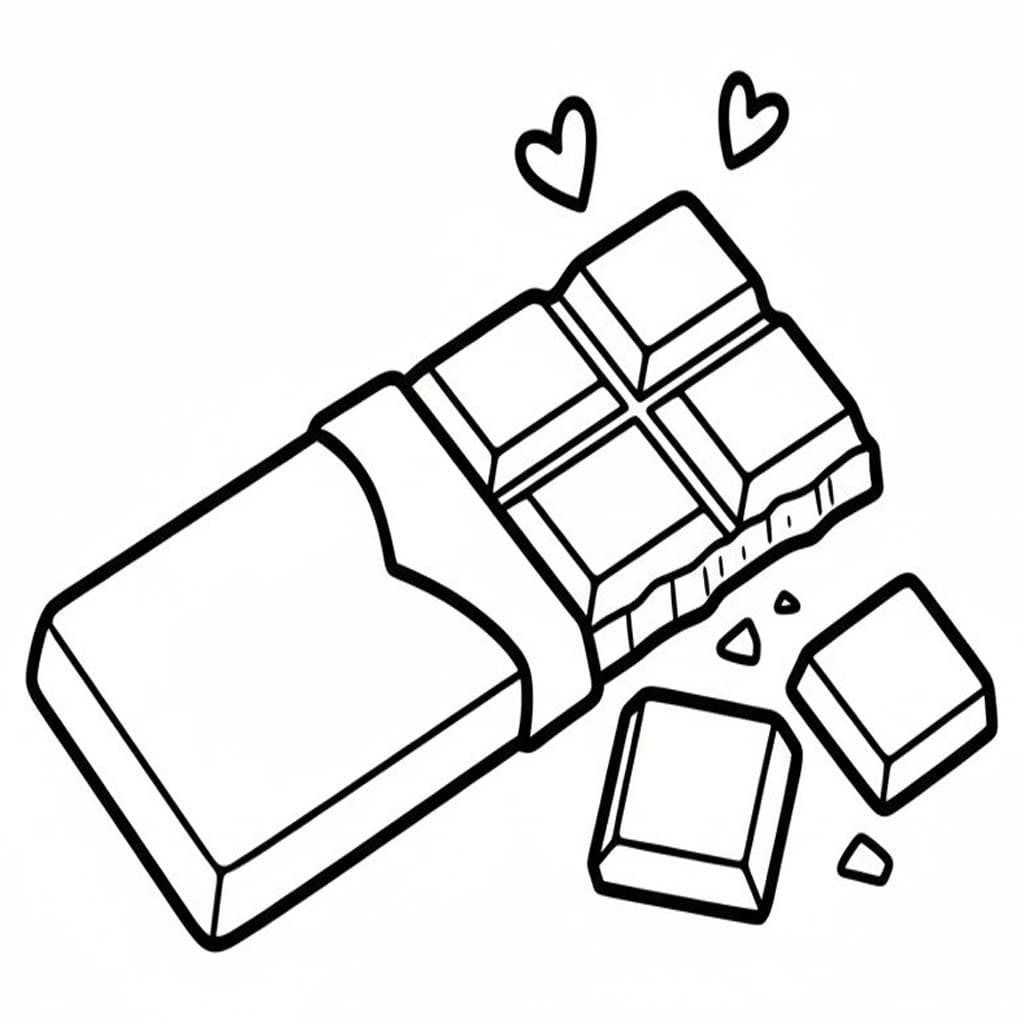 Fise de colorat cu Desenează Ciocolată simplu