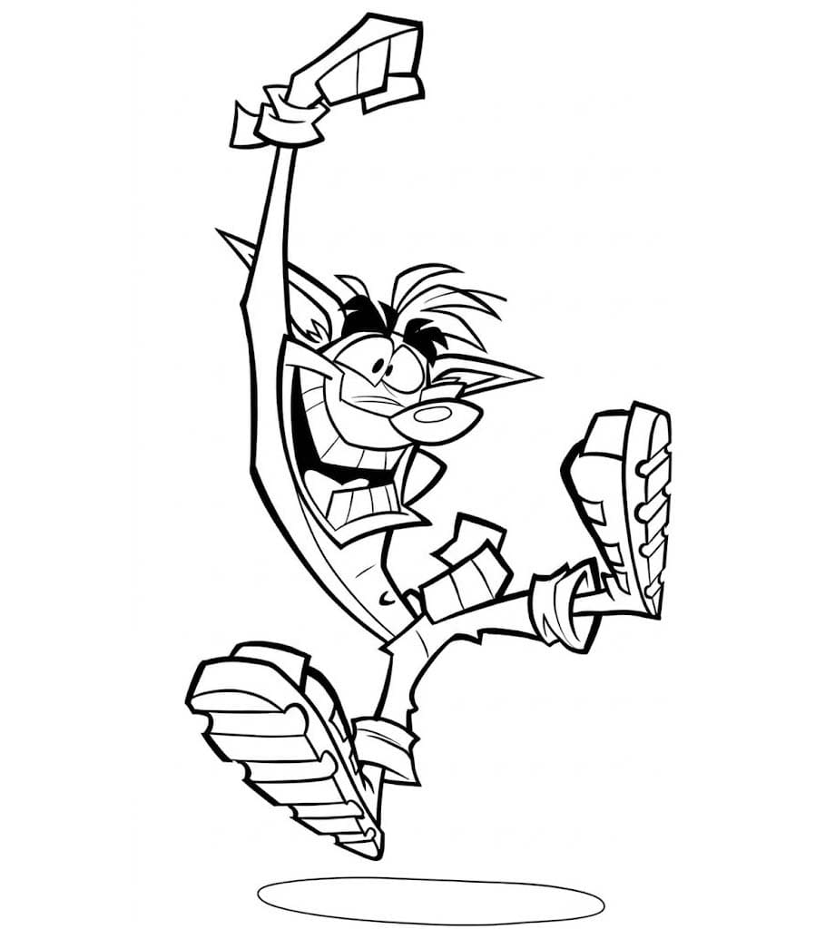 Fise de colorat cu Desenează Crash Bandicoot bazic