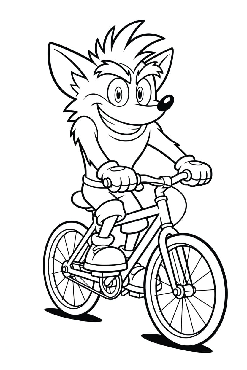 Fise de colorat cu Desenează Crash Bandicoot gratuit pentru copii