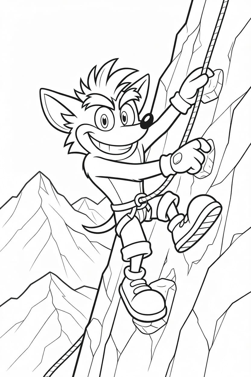 Fise de colorat cu Desenează Crash Bandicoot pentru copii