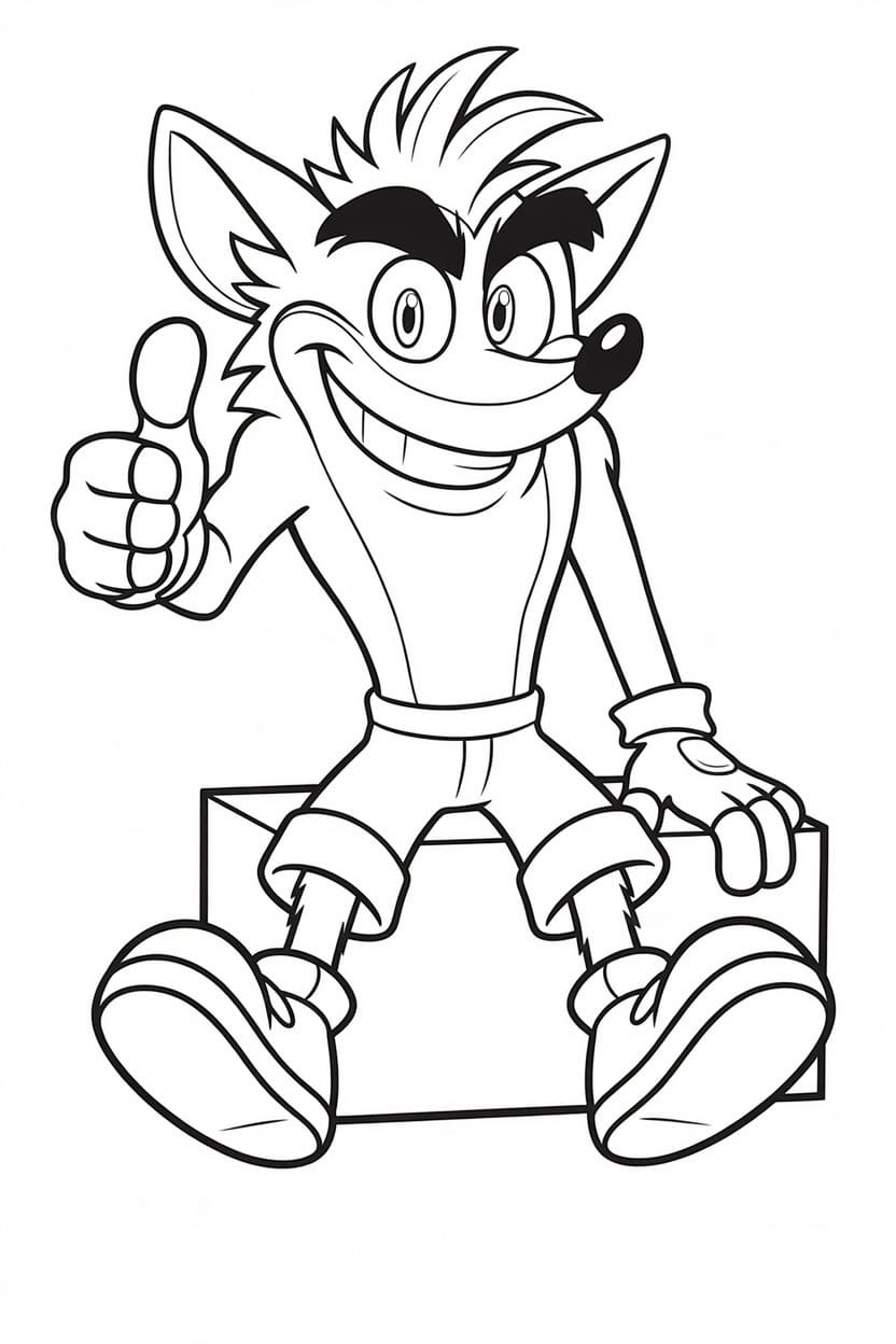 Planse de colorat cu Crash Bandicoot