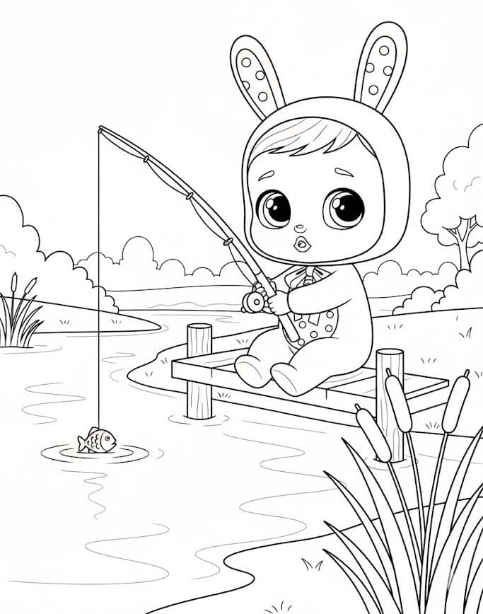 Fise de colorat cu Desenează Cry Babies bazic