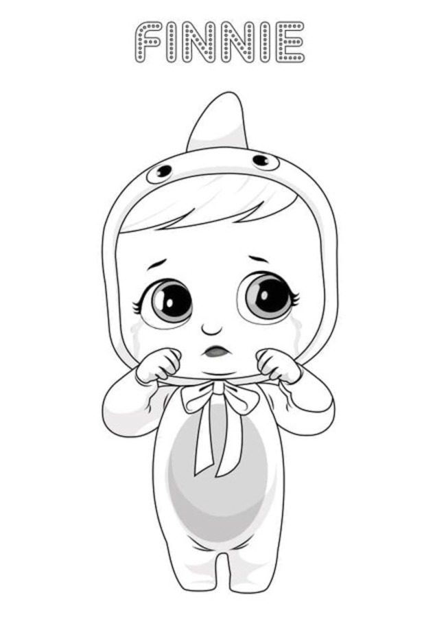 Fise de colorat cu Desenează Cry Babies imprimabil bazic