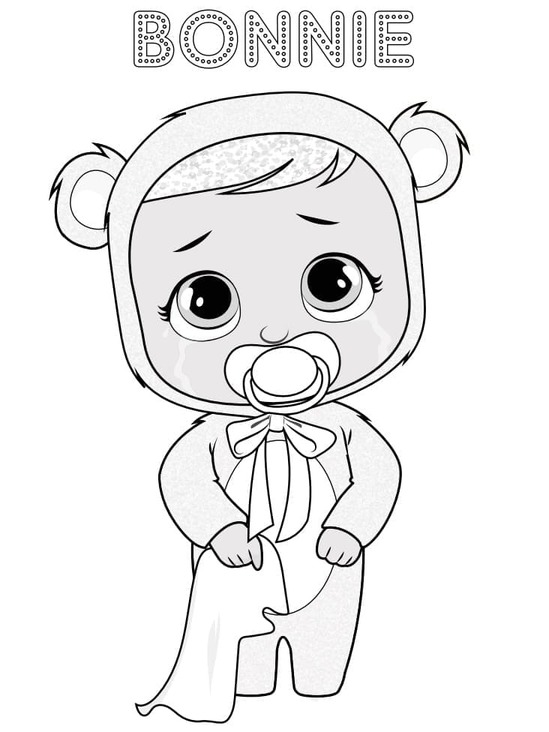 Fise de colorat cu Desenează Cry Babies imprimabil simplu