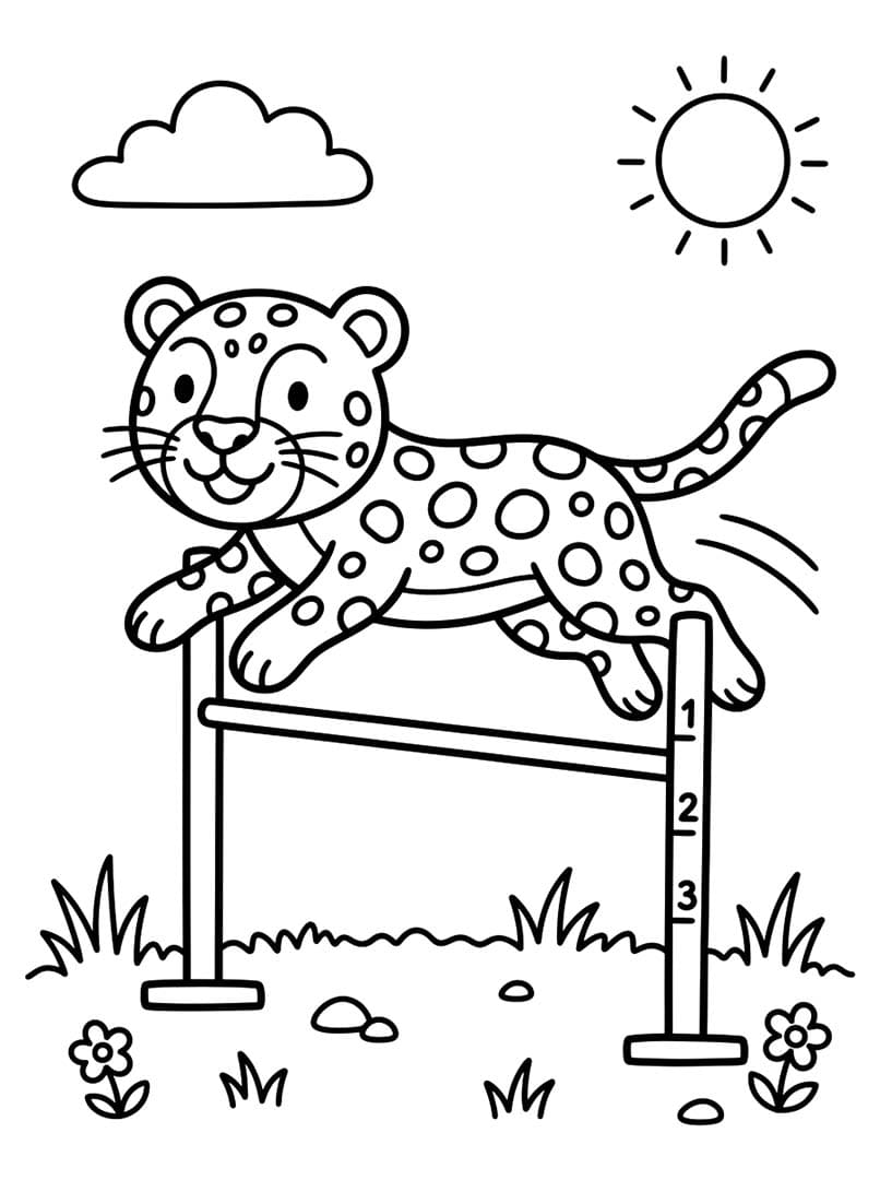 Fise de Colorat cu Desenează Jaguar bazic