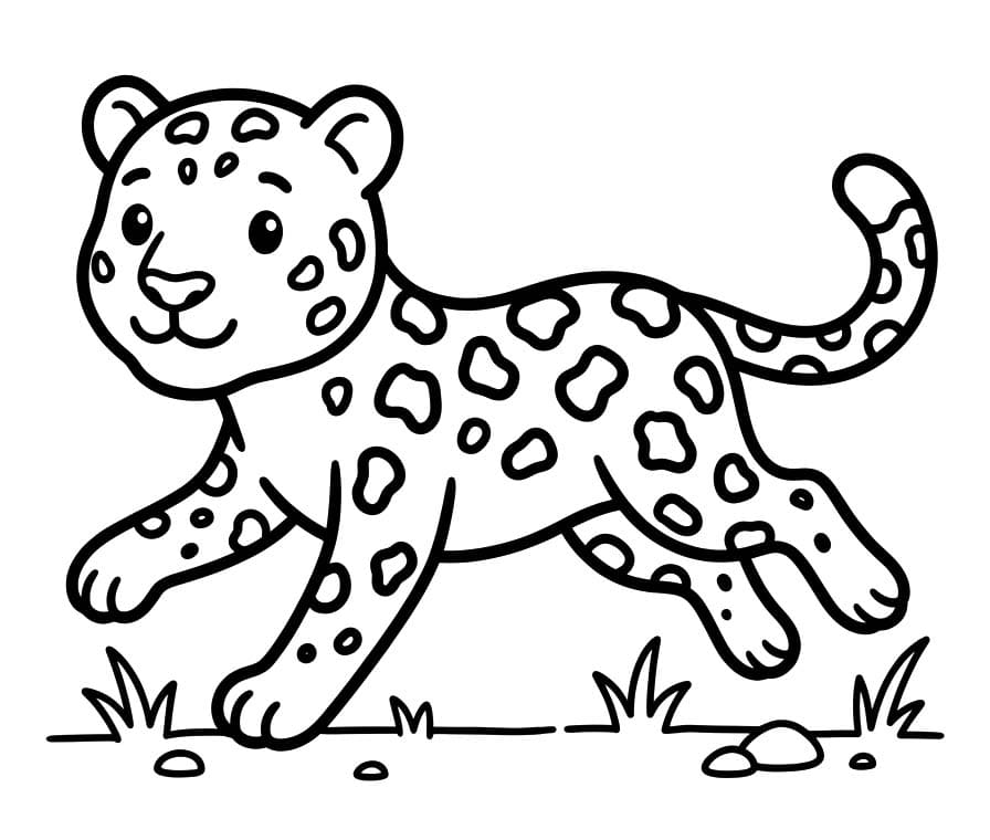 Fise de Colorat cu Desenează Jaguar gratuit uşor
