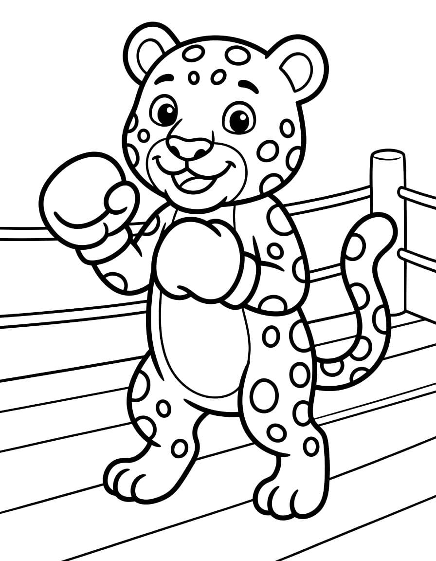 Fise de Colorat cu Desenează Jaguar imprimabil bazic