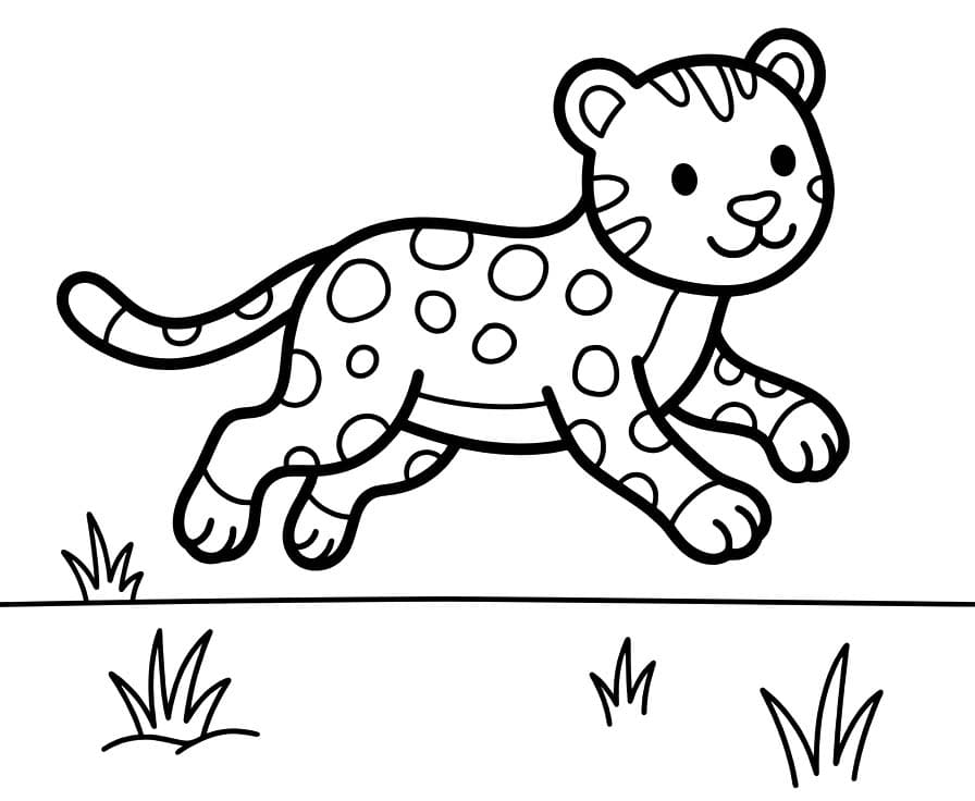 Fise de Colorat cu Desenează Jaguar imprimabil gratuit uşor