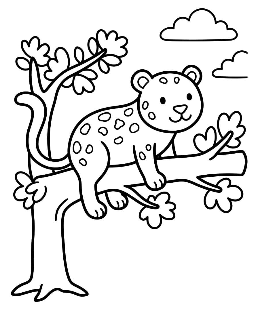 Fise de Colorat cu Desenează Jaguar imprimabil pentru copii