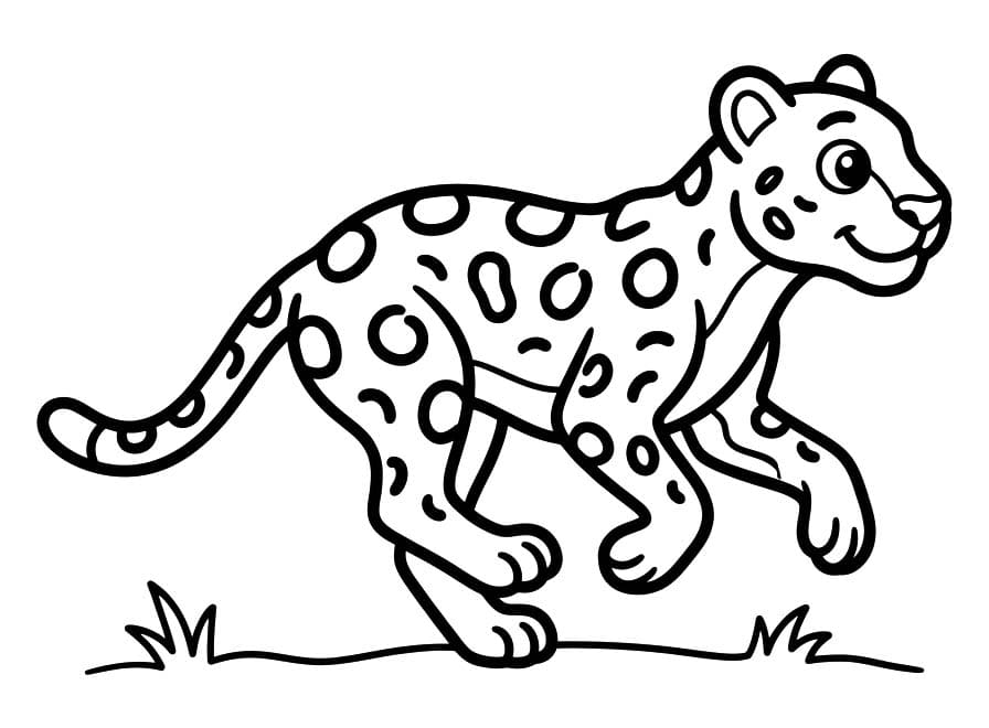 Fise de Colorat cu Desenează Jaguar imprimabil uşor