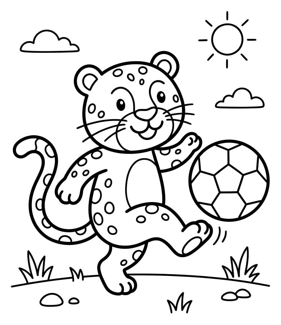 Fise de Colorat cu Desenează Jaguar pentru copii