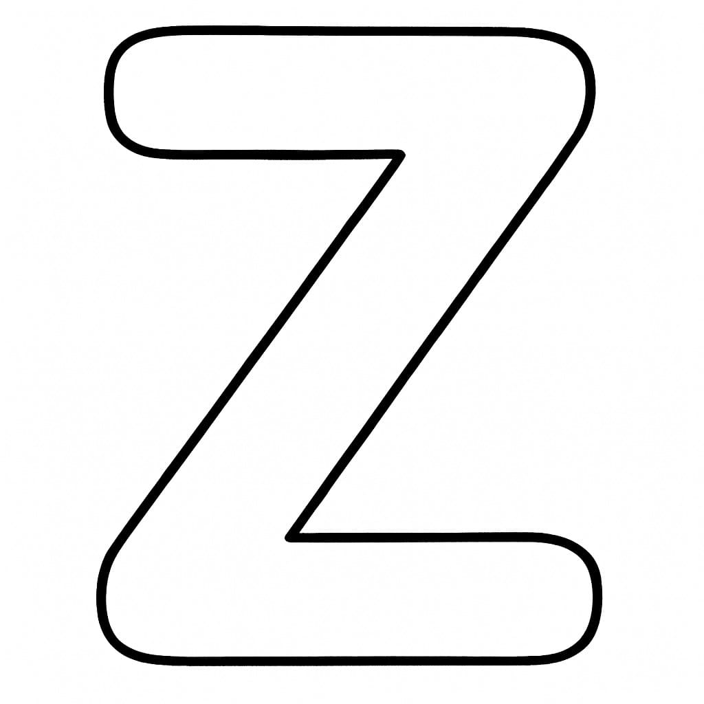 Fise de colorat cu Desenează Litera Z bazic la copii