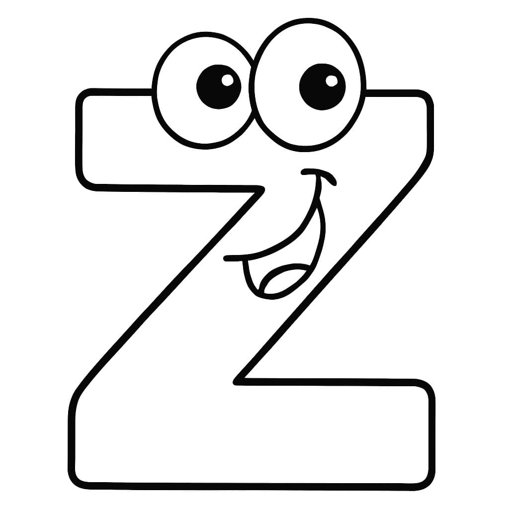 Fise de colorat cu Desenează Litera Z bazic