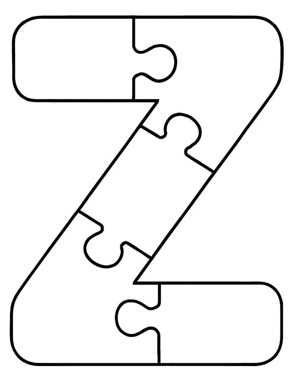 Fise de colorat cu Desenează Litera Z gratuit pentru copii