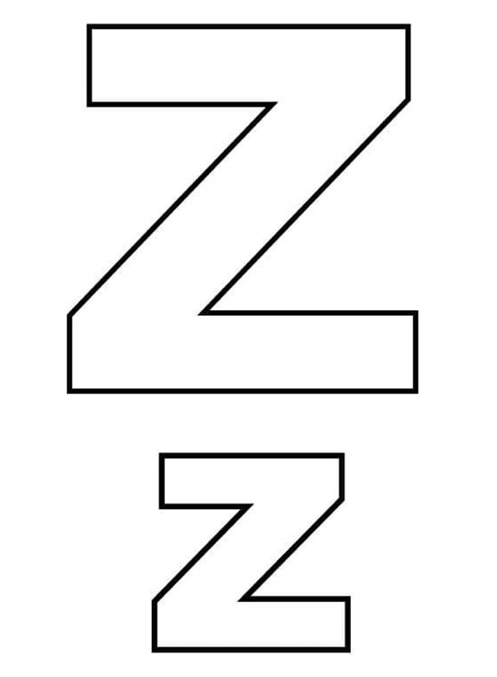 Fise de colorat cu Desenează Litera Z pentru copii