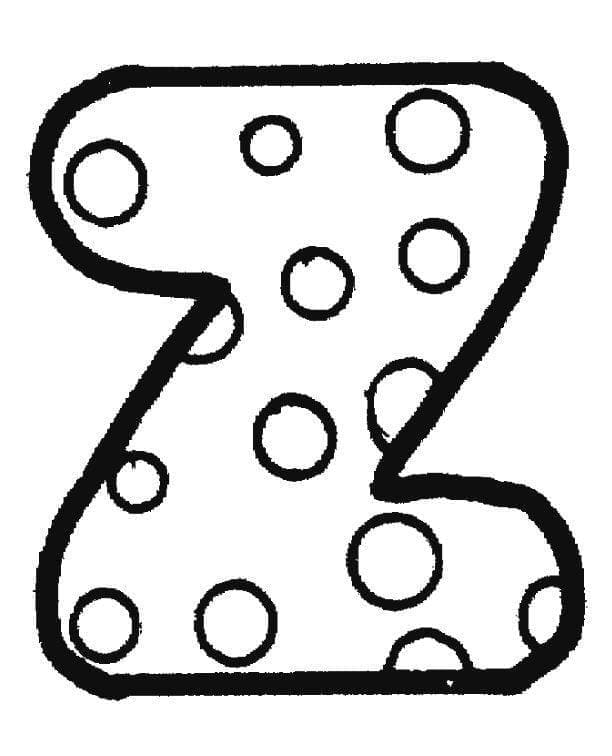 Fise de colorat cu Desenează Litera Z uşor