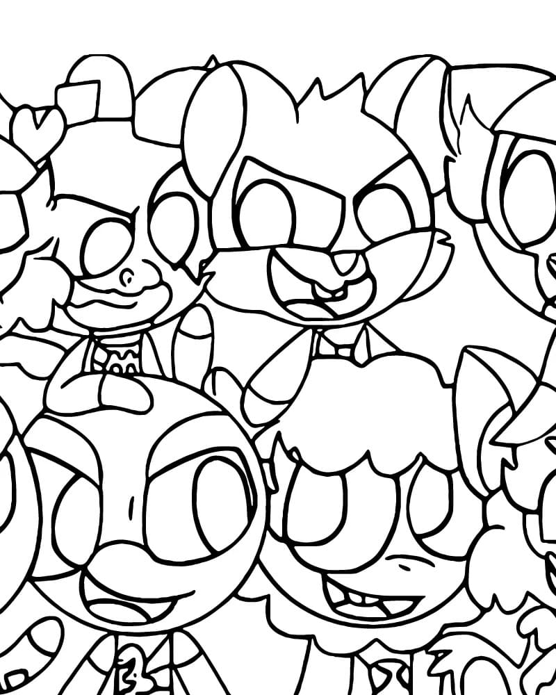 Fise de colorat cu Desenează Nightmare Critters imprimabil gratuit simplu