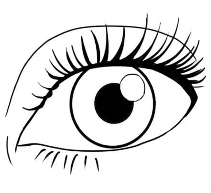 Fise de colorat cu Desenează Ochi bazic la copii