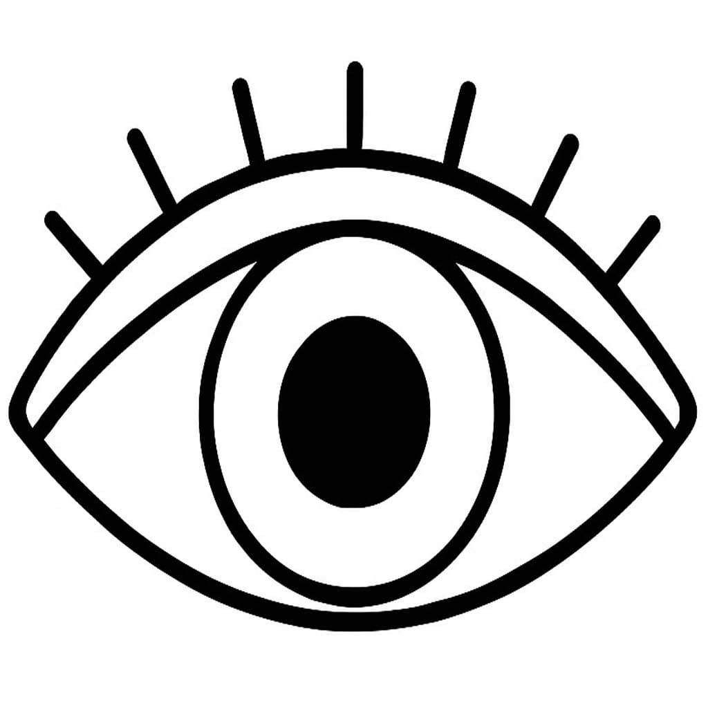 Fise de colorat cu Desenează Ochi gratuit pentru copii