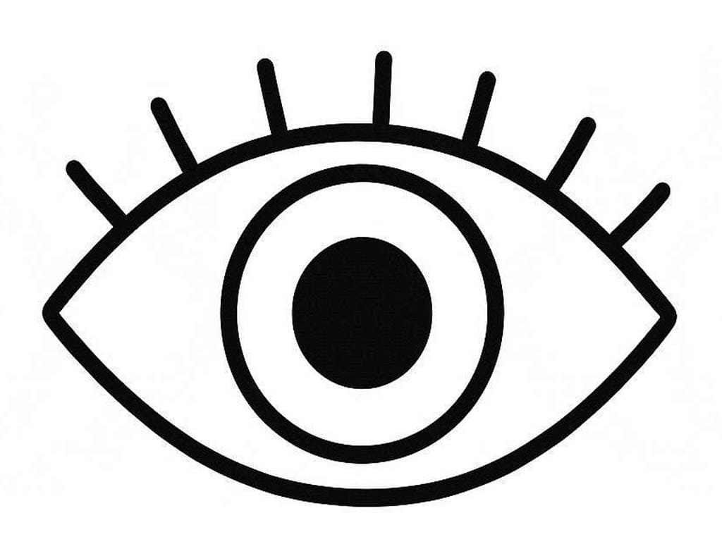 Fise de colorat cu Desenează Ochi imprimabil gratuit bazic