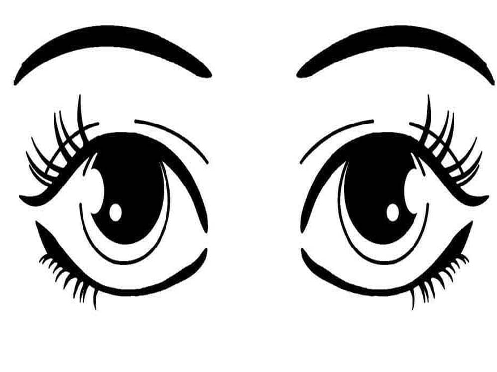Fise de colorat cu Desenează Ochi imprimabil gratuit