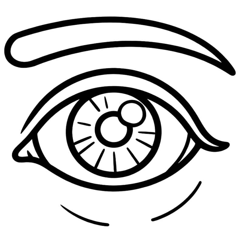 Fise de colorat cu Desenează Ochi imprimabil simplu