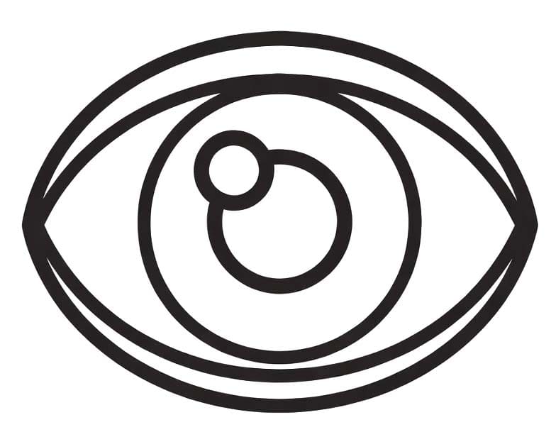 Fise de colorat cu Desenează Ochi simplu la copii