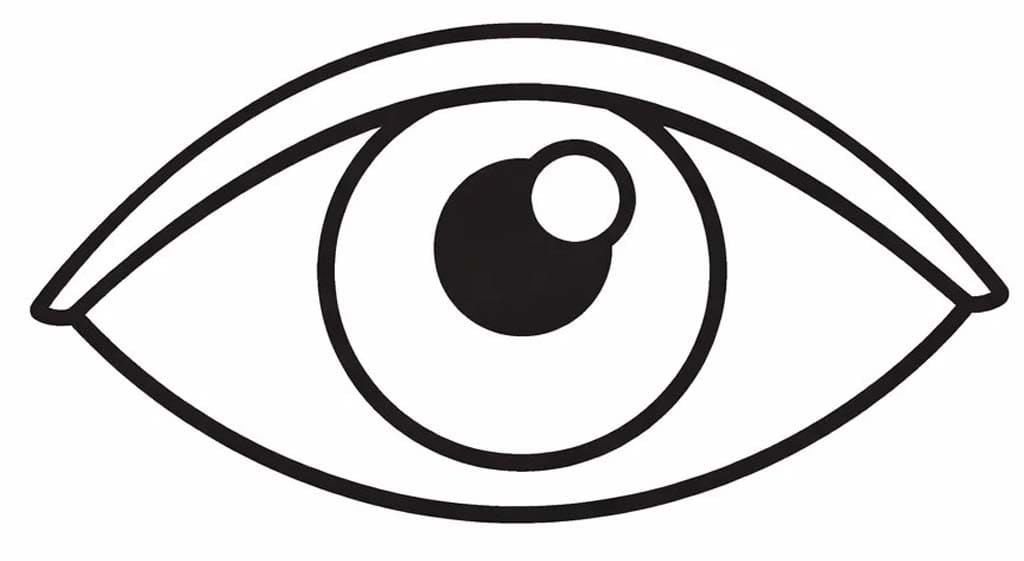 Fise de colorat cu Desenează Ochi simplu