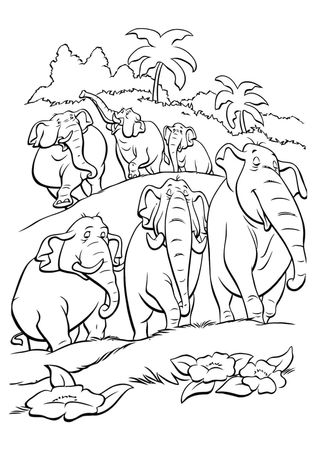 Fise de colorat cu Desenează Pădure bazic la copii