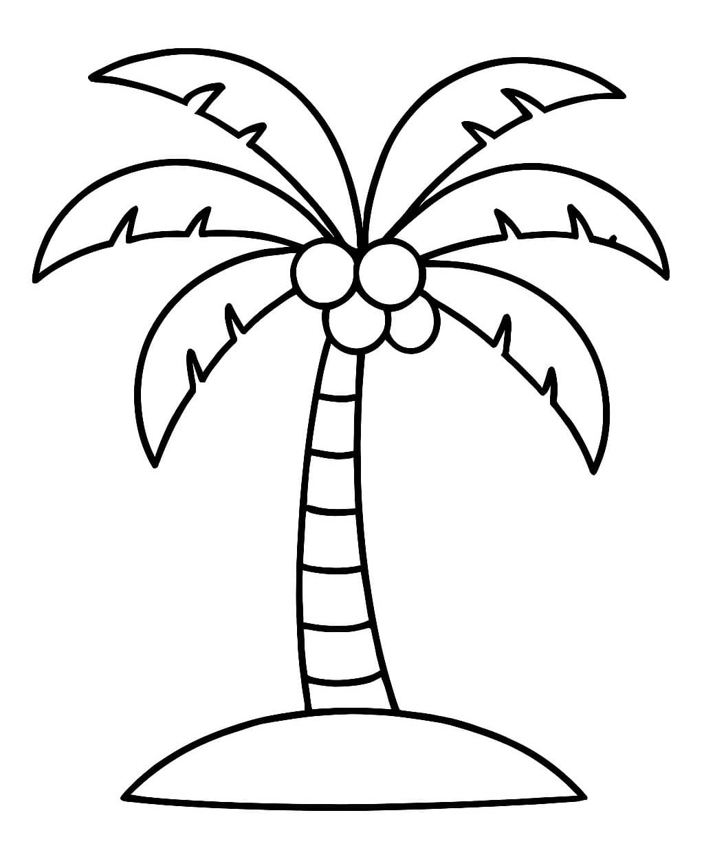Fise de colorat cu Desenează Palmier bazic la copii