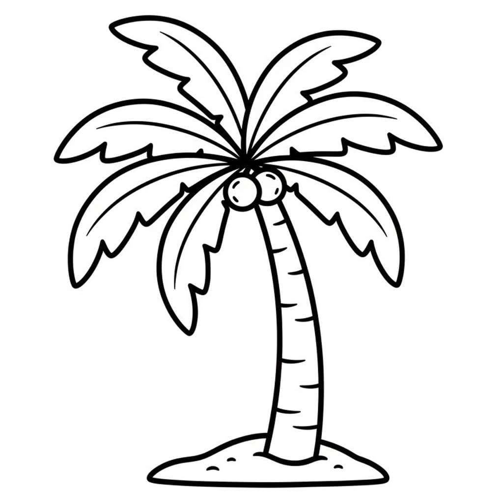 Fise de colorat cu Desenează Palmier imprimabil pentru copii