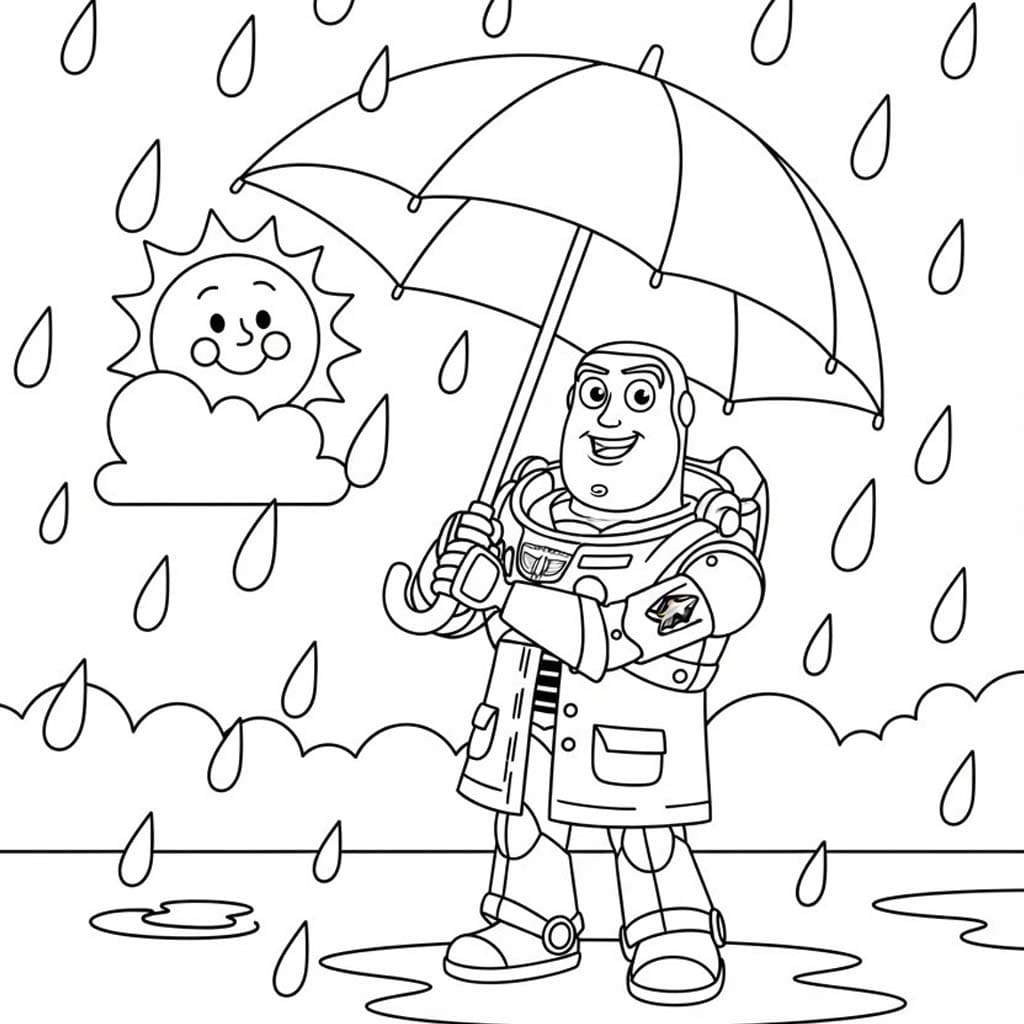 Fise de colorat cu Desenează Ploaie bazic