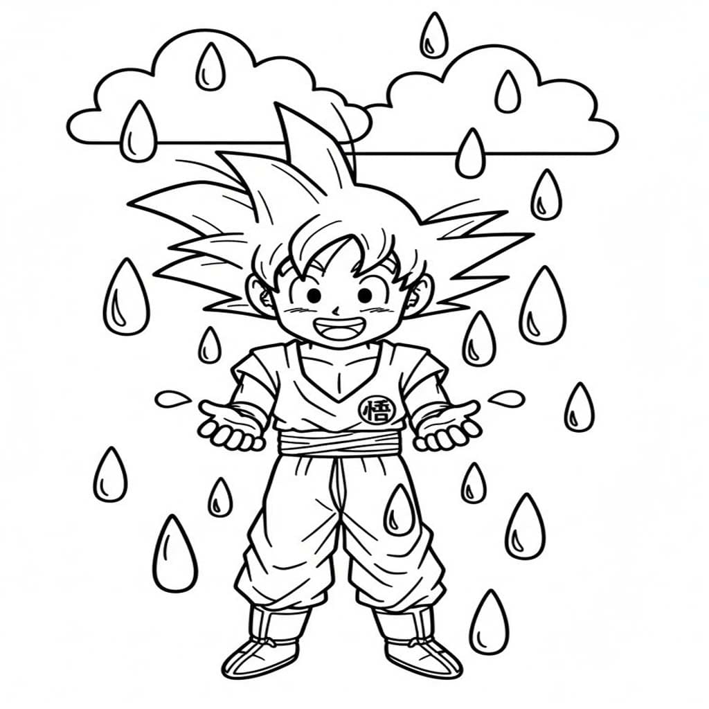 Fise de colorat cu Desenează Ploaie imprimabil gratuit simplu