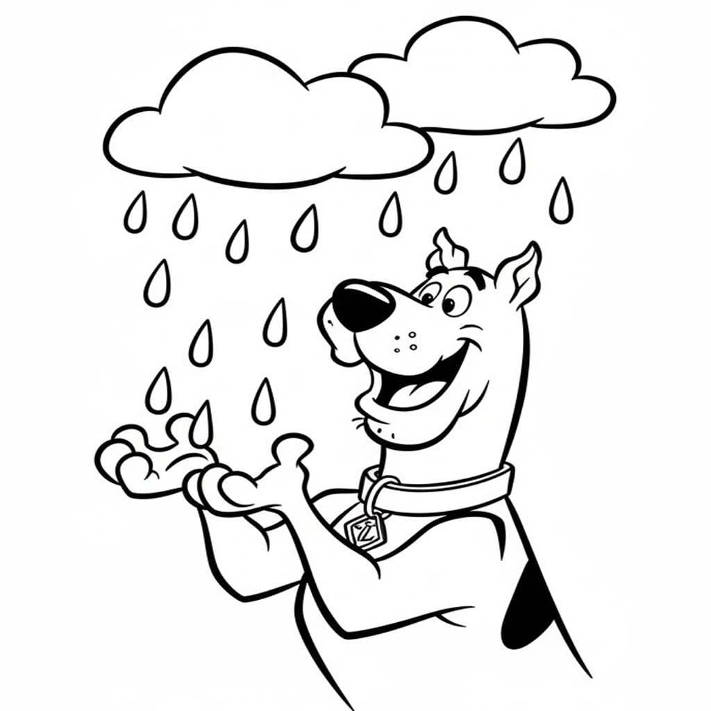 Fise de colorat cu Desenează Ploaie imprimabil gratuit uşor