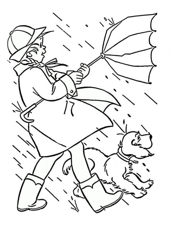 Fise de colorat cu Desenează Ploaie imprimabil gratuit